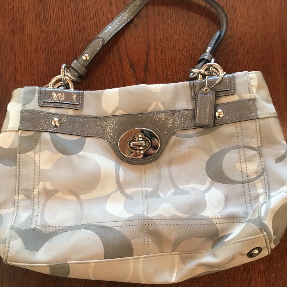 Gray Signature Coach Purse